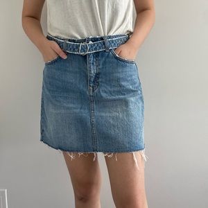 Zara Denim Mini Skirt with Belt
